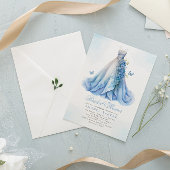 Elegant Boho Bloemen Trouwjurk Vrijgezellenfeest Kaart