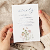 Elegant Boho Bloemen Wildbloem 90ste Verjaardagsfe Kaart