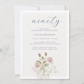 Elegant Boho Bloemen Wildbloem 90ste Verjaardagsfe Kaart (Voorkant)