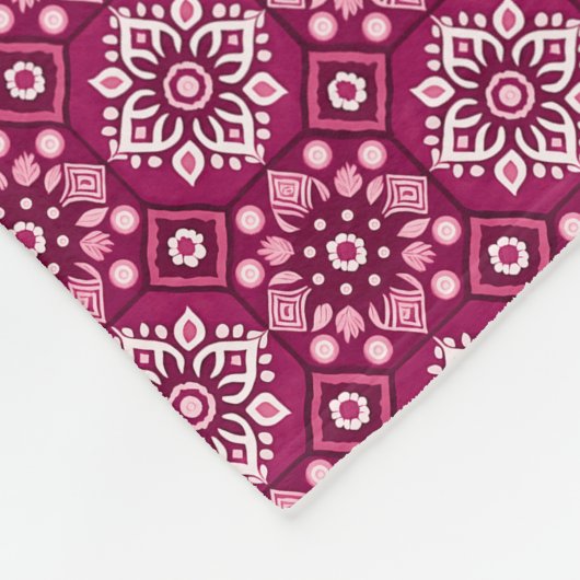 Elegant  Boho Bloemenpatroon Fleece Deken (Hoek)