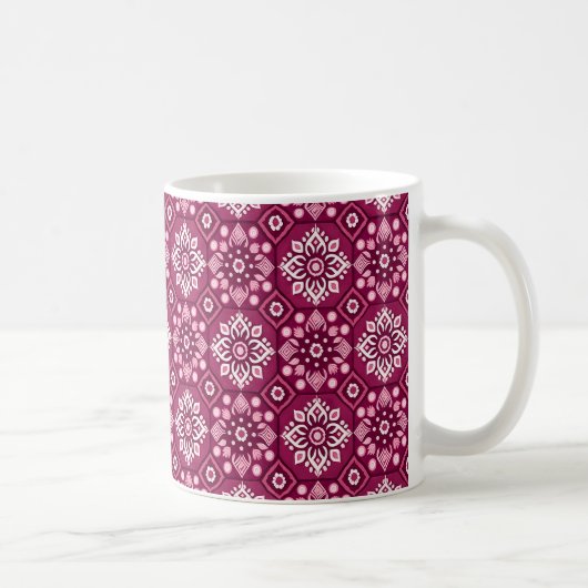 Elegant  Boho Bloemenpatroon Koffiemok (Rechts)