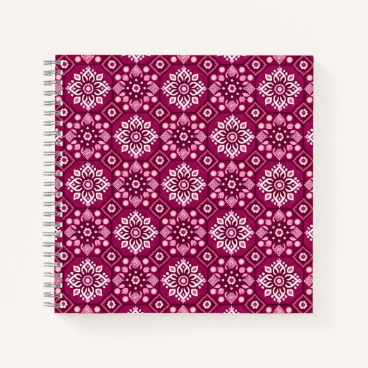 Elegant Boho Bloemenpatroon Notitieboek (Voorkant)