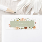 Elegant Boho Bloemige Handgeschreven Retouradres Etiket (Insitu)