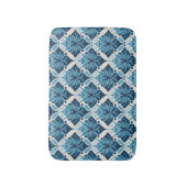 Elegant Boho Bloemmotief in Blauw Badmat (Voorkant Verticaal)