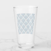 Elegant Boho Bloemmotief in Blauw Glas (Achterkant)