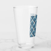 Elegant Boho Bloemmotief in Blauw Glas (Rechts)
