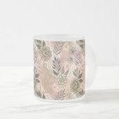 Elegant boho bloemmotief matglas koffiemok (Voorkant rechts)