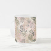 Elegant boho bloemmotief matglas koffiemok (Voorkant links)