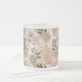 Elegant boho bloemmotief matglas koffiemok (Center)