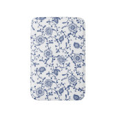 Elegant Boho Blue en White Flowers and Swirls Badmat (Voorkant Verticaal)