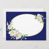 Elegant Boho Blue Floral Gold Wedding Monogram Bedankkaart (Achterkant)