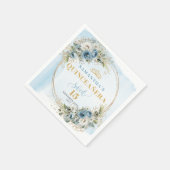 Elegant Boho Blue Floral Quinceañera Napkins Servet (Hoek)