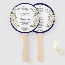Elegant Boho Blue Floral Wedding Ceremony Handwaaier
