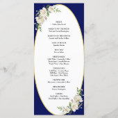 Elegant Boho Blue Floral Wedding Ceremony Programm Programmakaart (Achterkant)