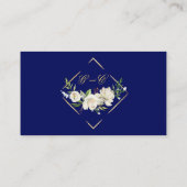 Elegant Boho Blue Floral Wedding Website Visitekaartje (Achterkant)