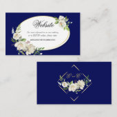 Elegant Boho Blue Floral Wedding Website Visitekaartje (Voorkant / Achterkant)