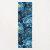 Elegant Boho Blue Gold Floral Mandala Yogamat (Voorkant)