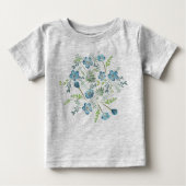 Elegant Boho Blue Green Waterverf Flowers (Voorkant)