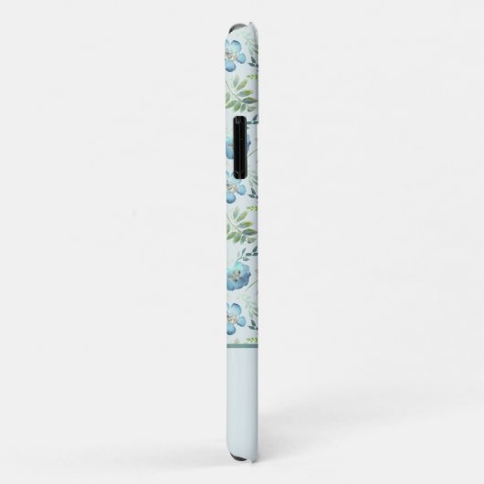Elegant Boho Blue Green Waterverf Flowers Case-Mate iPhone Case (Achterkant/rechts)