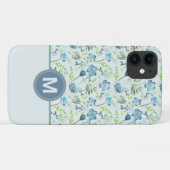 Elegant Boho Blue Green Waterverf Flowers Case-Mate iPhone Case (Achterkant (horizontaal))
