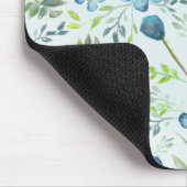 Elegant Boho Blue Green Waterverf Flowers Muismat (Hoek)