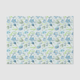 Elegant Boho Blue Green Waterverf Flowers Tissuepapier