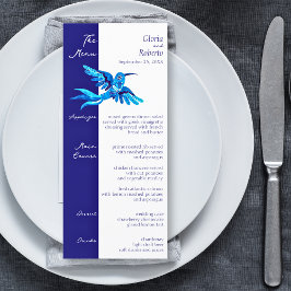 Elegant Boho Blue kolibries Mexicaanse bruiloft Menu