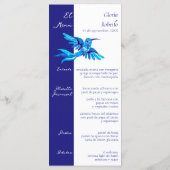 Elegant Boho Blue kolibries Mexicaanse bruiloft Menu (Achterkant)
