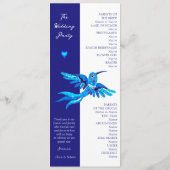 Elegant Boho Blue kolibries Mexicaanse bruiloft Programmakaart (Achterkant)