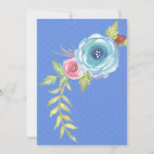 Elegant Boho Blue Pink Rose Floral Arch Wedding Kaart (Achterkant)