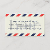 Elegant Boho Blue Red Scissors Hair Stylist Visitekaartje (Achterkant)