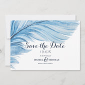 Elegant Boho Blue Waterverf Abstracte doezelaar Save The Date (Voorkant)
