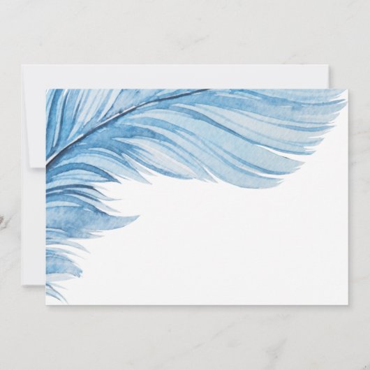 Elegant Boho Blue Waterverf Abstracte doezelaar Save The Date (Achterkant)