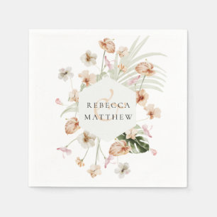 Elegant Boho Blush Floral Greenery Wedding Servet