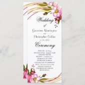 Elegant Boho Blush Floral Wedding Ceremony Program Programmakaart (Voorkant / Achterkant)