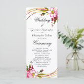 Elegant Boho Blush Floral Wedding Ceremony Program Programmakaart (Staand voorkant)