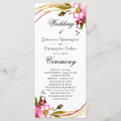 Elegant Boho Blush Floral Wedding Ceremony Program Programmakaart (Voorkant)