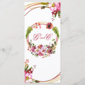 Elegant Boho Blush Floral Wedding Reception Menu (Achterkant)