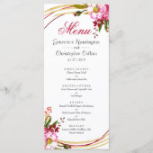 Elegant Boho Blush Floral Wedding Reception Menu (Voorkant)