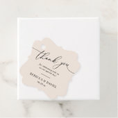 Elegant Boho Blush Monogram Weddenschap Bedankt Bedankjes Labels (In situ)
