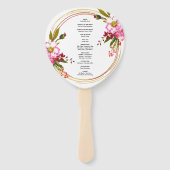 Elegant Boho Blush Pink Floral Wedding Ceremony Handwaaier (Achterkant)