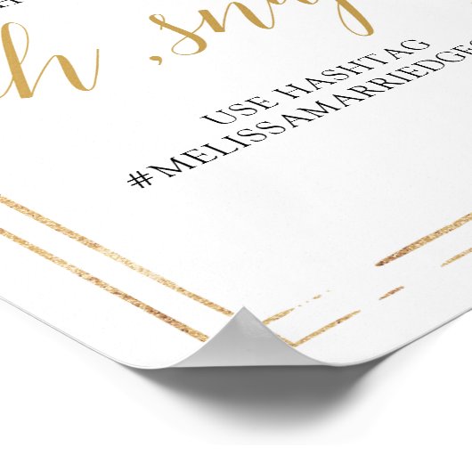 Elegant boho blush roze floranje gouo snap poster (Hoek)