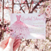 Elegant Boho Blush Roze Jurk Bloemen Vrijgezellenf Kaart