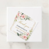 Elegant boho blush roze rozen groen Baby shower Bedankjes Labels (In situ)