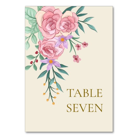 Elegant Boho Blush Roze Waterverf Bloemen Bruiloft Kaart (Voorkant)