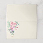 Elegant Boho Blush Roze Waterverf Bloemen Bruiloft Plaatskaartje (Buitenkant ongevouwen)