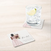 Elegant Boho Blush Wedding Gown Vrijgezellenfeest Kartonnen Onderzetters (Insitu)