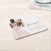 Elegant Boho Blush Wedding Gown Vrijgezellenfeest Kartonnen Onderzetters (Schuin)