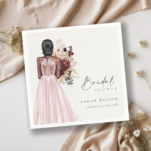 Elegant Boho Blush Wedding Gown Vrijgezellenfeest Servet