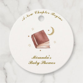 Elegant Boho Boek Moon Star Baby shower Bedankjes Labels